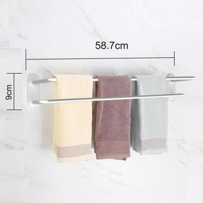 China Hotel High Quality Self-adhesive Bathroom Double FOLDER Youjia Aluminum Alloy Towel Rail for sale