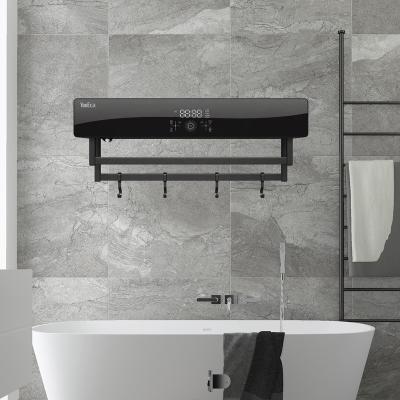 China Heater Guangzhou Bathroom Fittings High Quality Black Hot Plug In Electric Heated Towel Heater Racks With Timer for sale