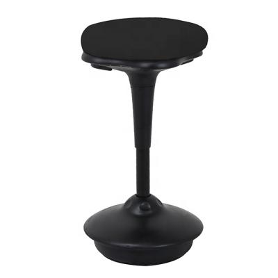 China Black and Gray Round Square Upholstery Top Sit Standing Wobble Stool Chair Ergonomic Freestanding Lift Chair for sale