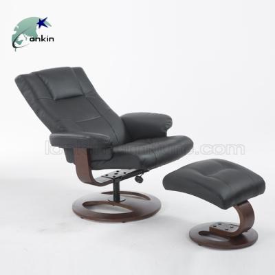 China Memory Foam On Seat Living Room Furniture Set 2019 Memory Top Layer Foam Recliner Luxury Genuine Leather Recliner Chair With Footstool for sale