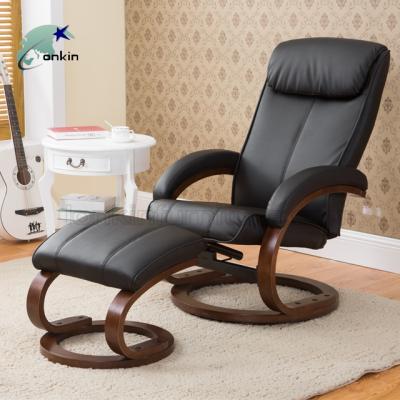 China Ergonomic reclining chair; Armrest Living Room Wood Furniture Sofa Leather Reclining Recliner Chair With Ottoman Recliner Sofa for sale