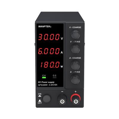 China NPS306W 30V/6A 180W Adjustable DC Power Supply Regulator WANPTEK Swtiching Power Single Output 101 - 200W Black 110V/220V 230*130*70mm CE FCC for sale