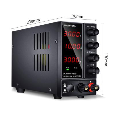 China wanptek NPS3010W lab dc power supply four-digit digital display voltage change 30v/10a lab dc power supply for sale