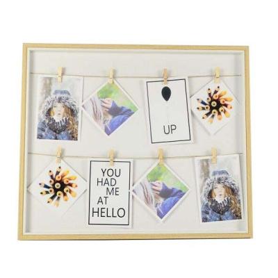 China Fashionable collage artwork prints pictures multi organizer&hanging display frames clothesline style bases pay picture photo frame for sale