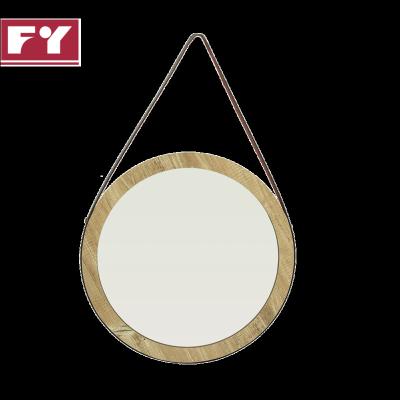 China Eco-friendly Round Frame Wall Mirror Hanging With Leather Hanger Decoration Your Homes Suit For Living Room Bed Room And So On for sale