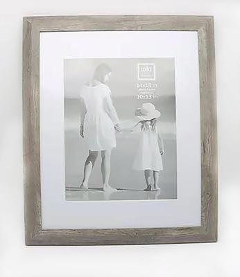 China Decorative in stock size 14*18inch high quality rustic large frame wall hanging photo frame with mat for display 4pcs per carton for sale