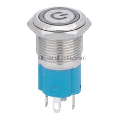 China 19mm Flat Button Lens Illuminated IP67 Push Button Switch Metal Button Switch for sale