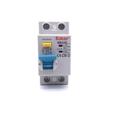 China 30ma 100ma RCD Residual Current Circuit Breaker 40A RCCB 2, 4 63A 4000 240/415V 2P, 4P 50/60hz KNL5-63-2016M for sale