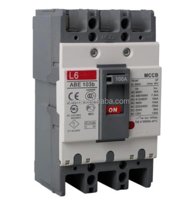 China abe mccb molded case circuit breaker 3pole 100a mccb abe for sale