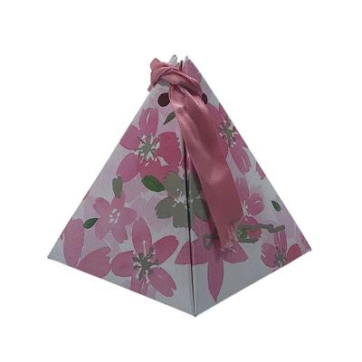 China Handmade Pyramid Shaped Custom Printing Paper Gift Packaging Box For Candy Chocolate With Ribbon for sale