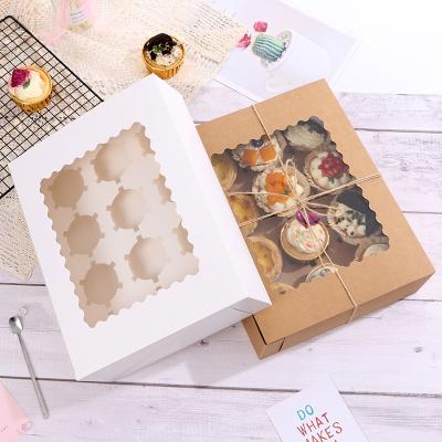 China High quality disposable factory price custom design cake packaging box with clear window and paper insert for sale