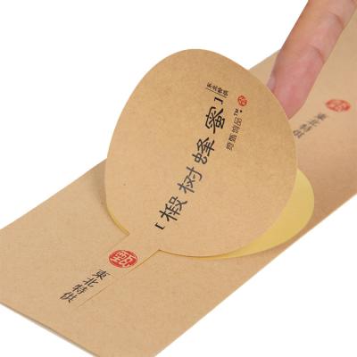 China Wholesale Custom Waterproof Logo Printed Adhesive Kraft Paper Food Packaging Sticker for sale