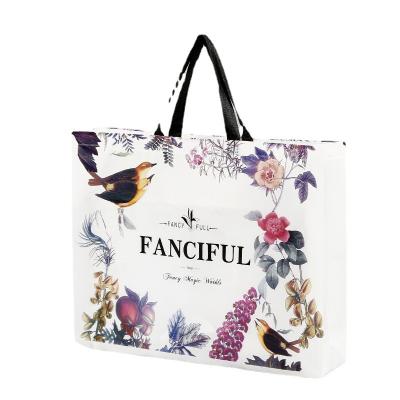 China Plastic Coated Nonwoven Shopping Bag Color Printing Logo Folding Shopping Handbag for sale