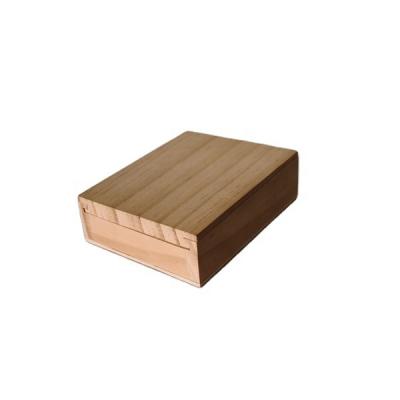 China Handmade Small Wooden Stash Box Christmas Gift Storage Keepsake Slide Top Sanded Natural Pine Picture Box for sale