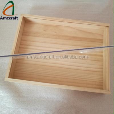 China Wholesale Handmade Natural Wood Color Pine Slide Storage Box Strong Structure for sale