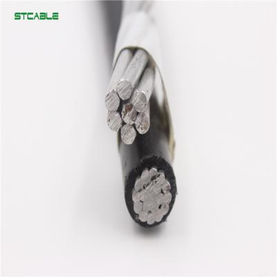 China Aerial Cable 2*4AWG+1*4AWG ABC Aerial Bundle Aluminum Conductor XLPE Insulation Aerial Cable for sale