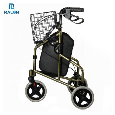 China Folding/Ralon Product Wheelchair Rollator Aluminum Third Aid Adjustable Rollator Walker For Adult Best Selling Walking Wheel for sale