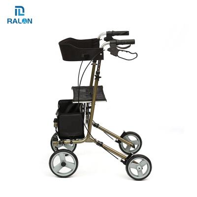 China People With Difficulty In Walking Ralon High Quality Mobility Aid Elder Folding Lightweight Walker Steel Rollator Walker For Disabled for sale