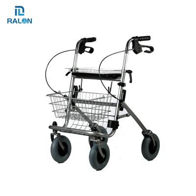 China With brakes Ralon multifunction hot sales multifunction medical rollator aluminum wheelchair folding Walker Rollator With shopping basket for sale