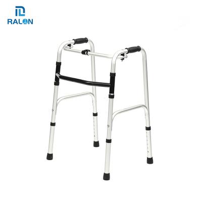 China Quality Adjustable Aluminum Main Frame Ralon Height Assist Folding Folding Walking Elder Walker for sale