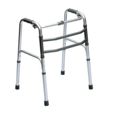 China Lightweight Aluminum Frame Standing Elder Walker Aluminum Folding Disabled Walking Aid Adult Walker for sale