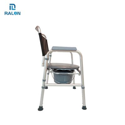 China Lightweight Portable Foldable Steel Toilet Chair Ralon Toilet Chair Medical Commode Chair for sale