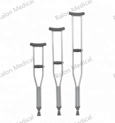 China Replaceable soft padded handle and comfortable adjustable armpad aluminum supports below adjustable medical aluminum walking stick crutch RL-A90002 for sale