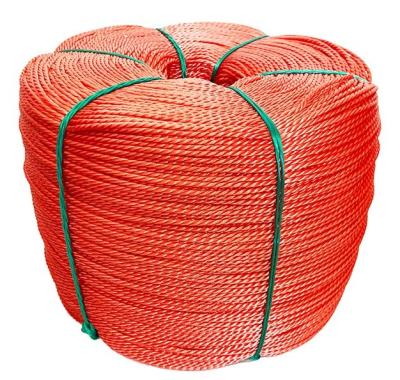 China From po. diameter 8 tenacity PE/PP 2 strand high polypropylene rope knotted climbing rope for sale