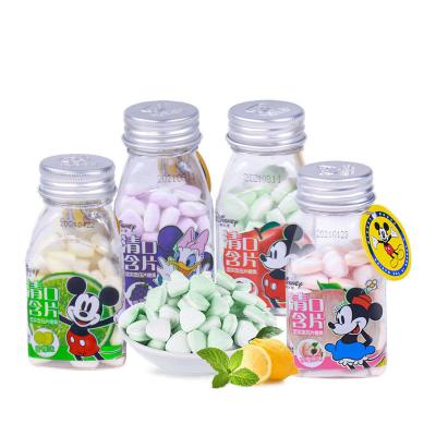 China Natural Flavor Sugar Free Peach Grape Snack Blast Pill Snack Pill Micky Mouse Shape Long Lasting Candy for sale