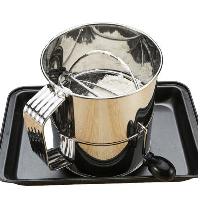 China Factory Supply Viable Baking Tools Stainless Steel Kitchen Flour Sieve Manual for sale