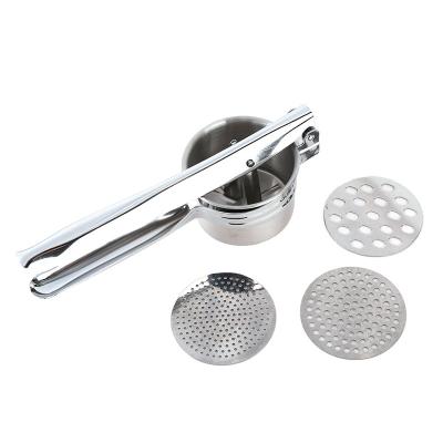 China New Viable Kitchen Stainless Steel Instruments Potato Crusher Mash Fruit Vegetable Juicer Press Maker from Amazon top1 for sale