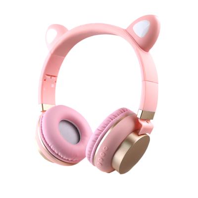 China Colorful Sincerity High Fidelity Healthy Cute Girls Sky Noise Canceling HiFi Noise Bluetooth Headphone Cat Ear Wireless Headphone With MIC Led Lights for sale