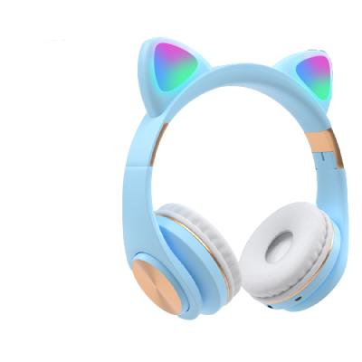 China Metal Base Headband Stereo Bluetooth Cat Ear Headsets Headphone Wireless Professional Waterproof Headband Noise Cancellation for sale