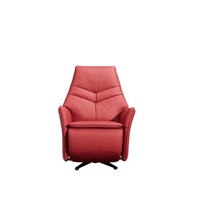 China Italy New Style Extendable Design ODM/OEM Modern Light Red Leather Electric Leisure Chair Living Room Sofa for sale