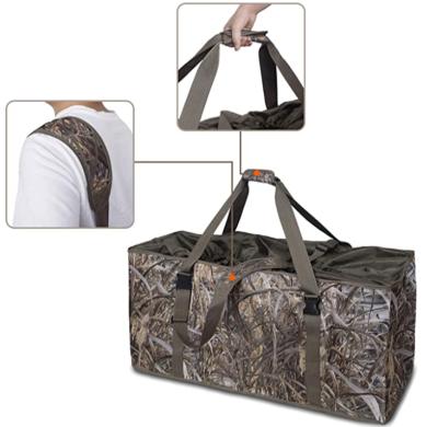 China Durable 12 Slot Duck Decoy Bag Slotted Decoy Bags Hunting Gear Duck Hunting Bag With Waterfowl Hunting Camouflage Blind Printing for sale