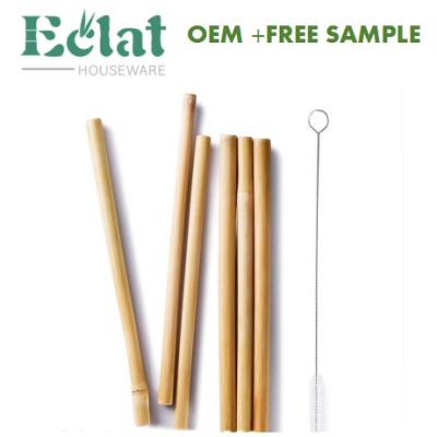 China Sustainable Factory Directly Reusable No Long Plastic Natural Handmade Bamboo Drinking Straw For Travel for sale