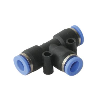 China Pneumatic Construction Material Stores KPEG-T Series One Contact Diameter 3 Different Way Reducing T Type Air Duct Connector Plastic Quick Fitting Reducer for sale