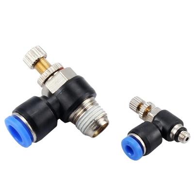 China Building Material Stores KSL/JCS Series 90 Degree Elbow Air Flow Speed ​​Control Adapting Pneumatic Throttle Valve for sale