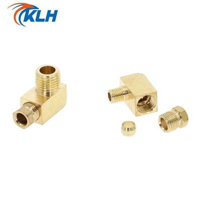 China Building Material Shops Machine Tool Lubrication Brass Oil Pipe Fitting 4 6mm OD Tube Compression Ferrule Tube Compression Fitting Connector Adapter for sale