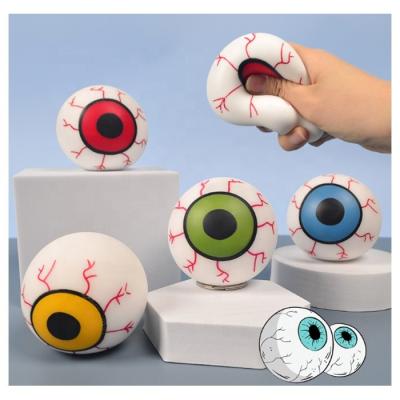 China Soft Toy Halloween Horror Flour Duct Watch Squeeze Balls Decompression Worry Relief Sensory Stress Toys Custom Ball for sale