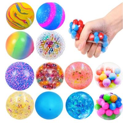 China Soft Toy Mixed sales mesh sensory rainbow squishy fidgety person antistress other anti stress toy ball for kids adult squeeze ball for sale