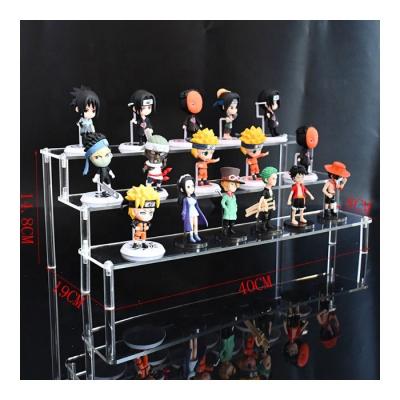 China Anime Stepped Modern Customized Acrylic Riser Rack Shelf Handmade For Shop Supermarket Toy Figures Display Stand In Stock for sale