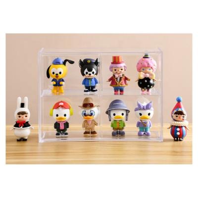 China Modern Customized Clear Customizable Stackable Double Deck Toy Figure Display Cases Acrylic Storage Stands Display Box for sale