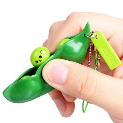 China Key Chain Relax Relieve Extrusion Effort Pea Key Ring Bean Push Noise Key Chain Squeeze Peas Infinite Squeeze Person Toy Limited for sale