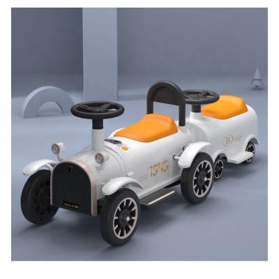 China Ride On Toy Leather Remote Control Car Toy Wholesale Children 2 Seats Connection Electric Blue Ride On Car For 2-10 Years Old for sale