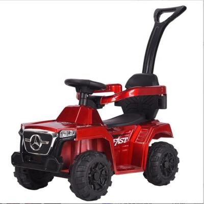 China Toy Child Walk-on Ride-On Floor Four-Wheel Ride On Toy Car 3-8 Years Old Children Electric Ride-On Car With Push Bar Canopy for sale