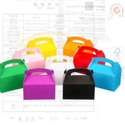 China Recyclable Portable small carton Biscuit Paper Box Portable Candy Carton  Card Colorful Gift Pastry Paper Box Packaging Custom Cake Box for sale