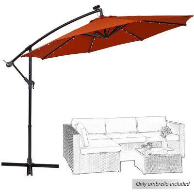 China Durable / Weather Resistant Outdoor Garden Patio Cantilever Hanging Umbrella With Solar LED for sale