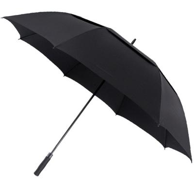 China Traditional Double Canopy Vented 62 Inch Large Auto Open Windproof Stick Golf Umbrella for sale