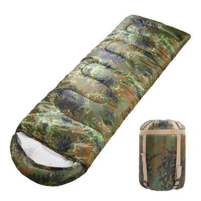 China Green Ultralight Portable Outdoor Portable Camouflage Waterproof Camping Sleeping Bag for sale